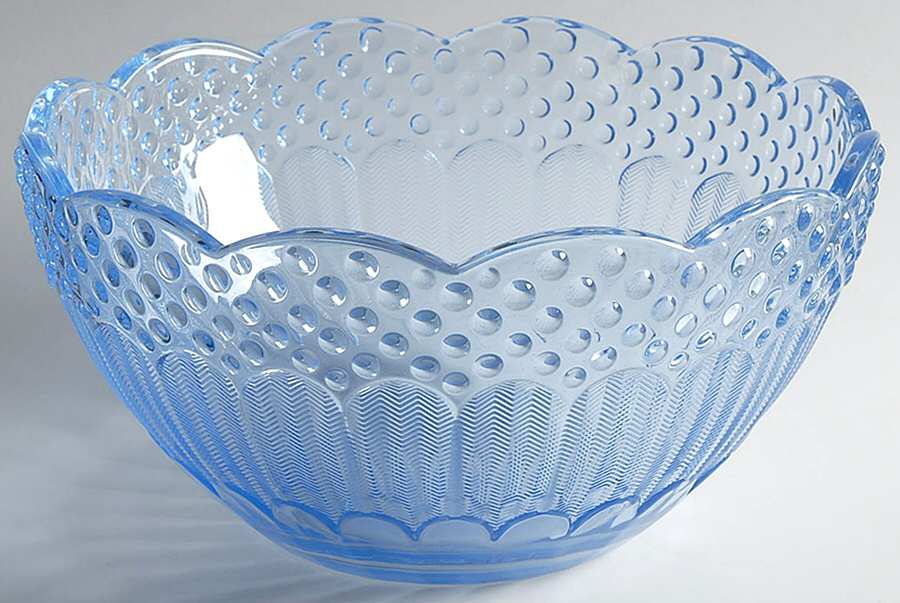 Emily's Attic Blue 10" Round Bowl by Gorham Crystal-1