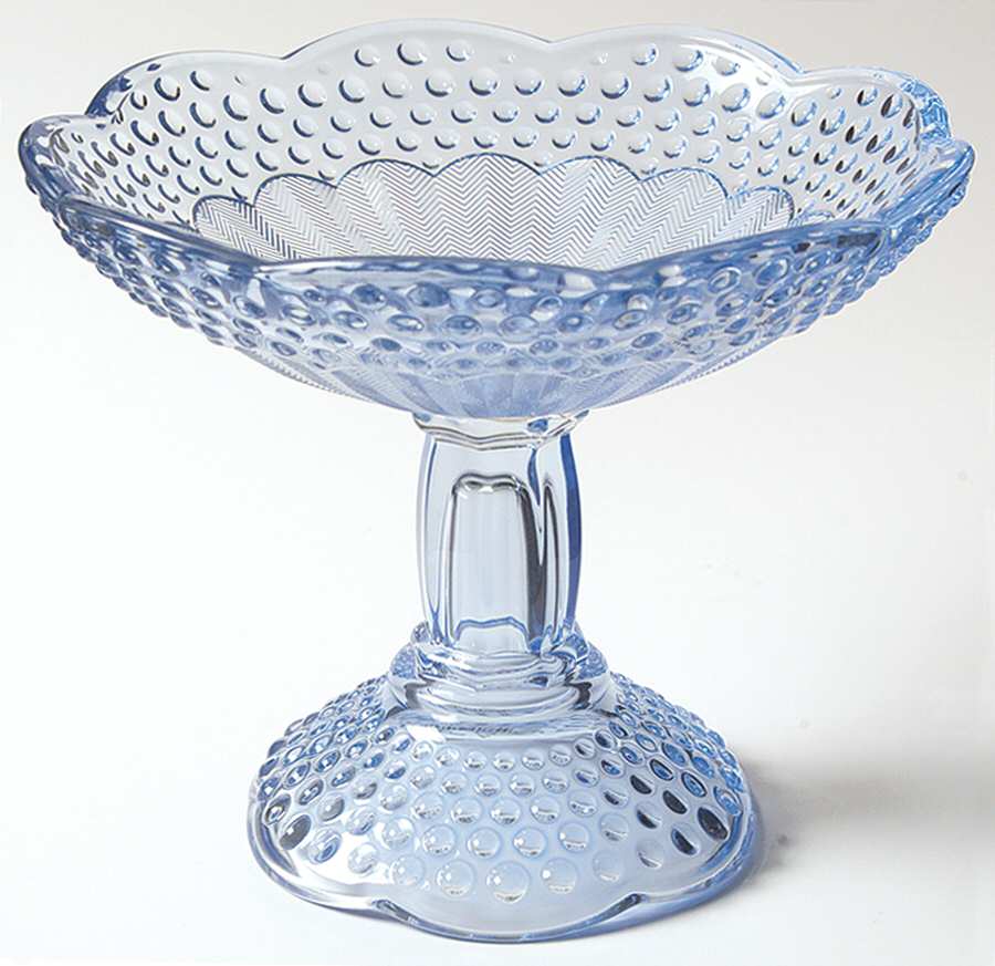 Emily's Attic Blue Round Compote (Height X Width) by Gorham Crystal-1