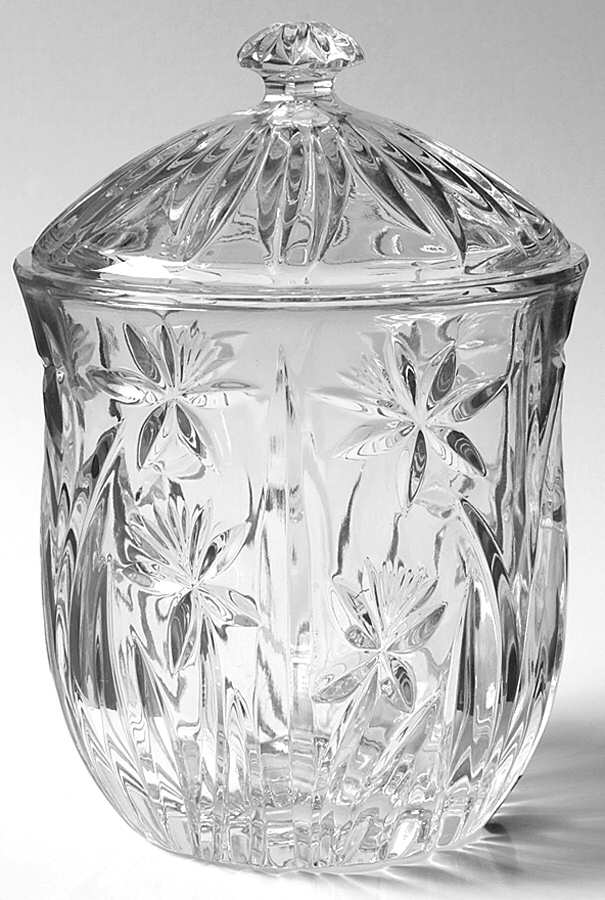 Floral Garden Biscuit Barrel & Lid by Gorham Crystal-1
