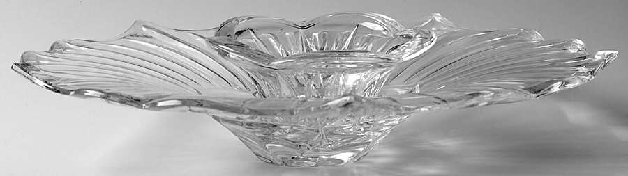 Floral Garden (2 Piece) Cake Stand/Chip & Dip Set by Gorham Crystal-1
