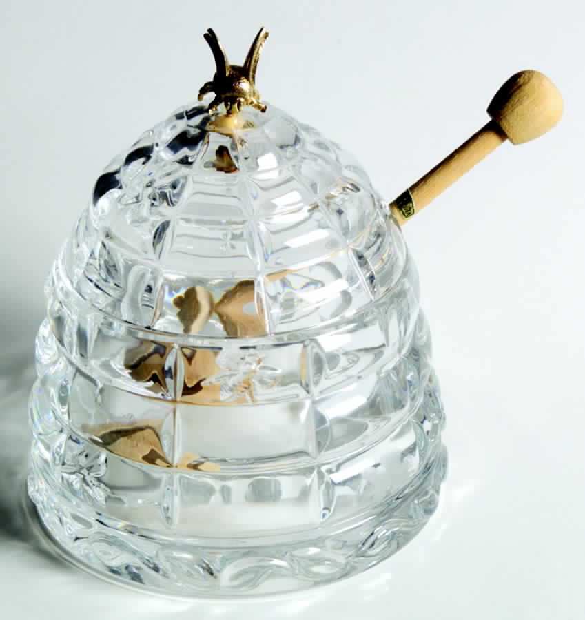 Garden Serenade Honey Pot & Lid by Gorham Crystal-1
