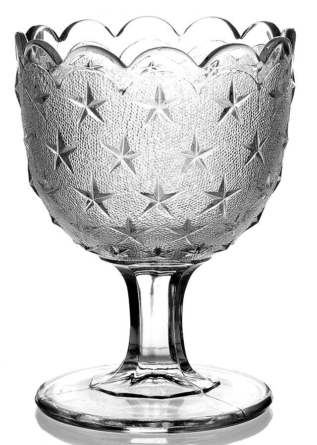 Stippled Star Clear Open Sugar by Gillinder-1
