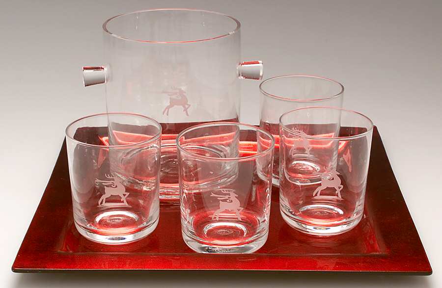 Reindeer (6 Piece) Mixed Drink Set by Gorham Crystal-1