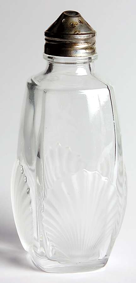 Frosted Shell Shaker with Metal Lid by Gorham Crystal-1
