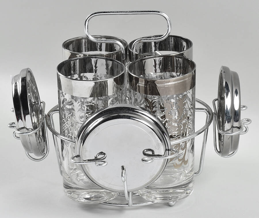 Kimiko (Set of 4) Highball & Coasters with Metal Stand by Guardian Service Gla-1