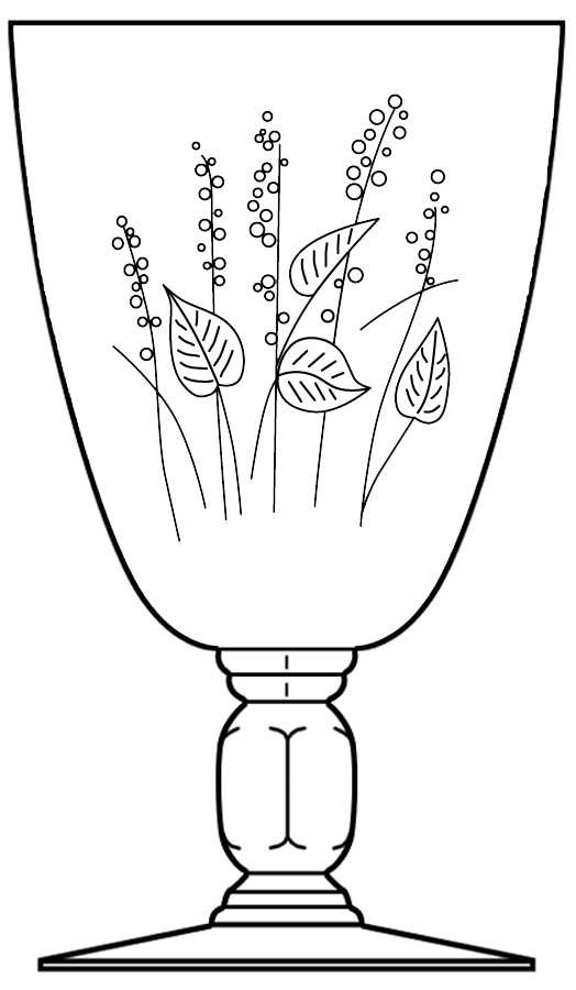 Holly Hock Water Goblet by Heisey-1