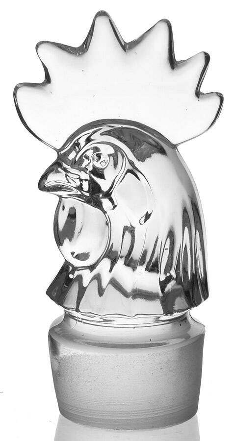 Orchid Clear Rooster Head Stopper by Heisey-1
