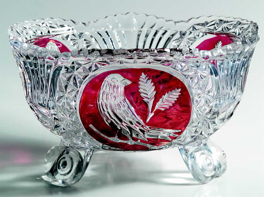 Byrdes Collection, The Ruby 7" 3-Toed Footed Bowl by Hofbauer-1