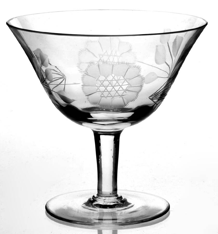 Cornflower (Smooth Stem, Non Optic) Champagne/Tall Sherbet by W J Hughes-1