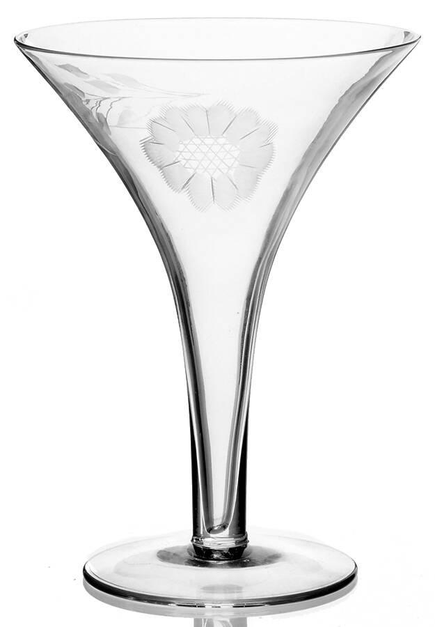 Cornflower (Smooth Stem, Non Optic) Tall Hollow Stem Champagne by W J Hughes-1