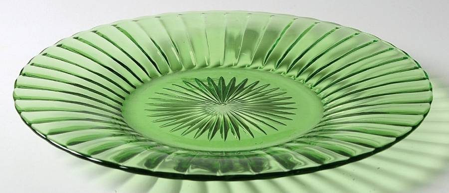 Coarse Rib Green (Moongleam) Luncheon Plate by Heisey-1
