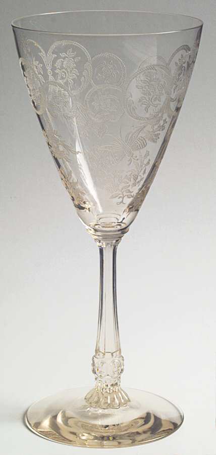 Formal Chintz Saraha Yellow (Stem 3389) Water Goblet by Heisey-1