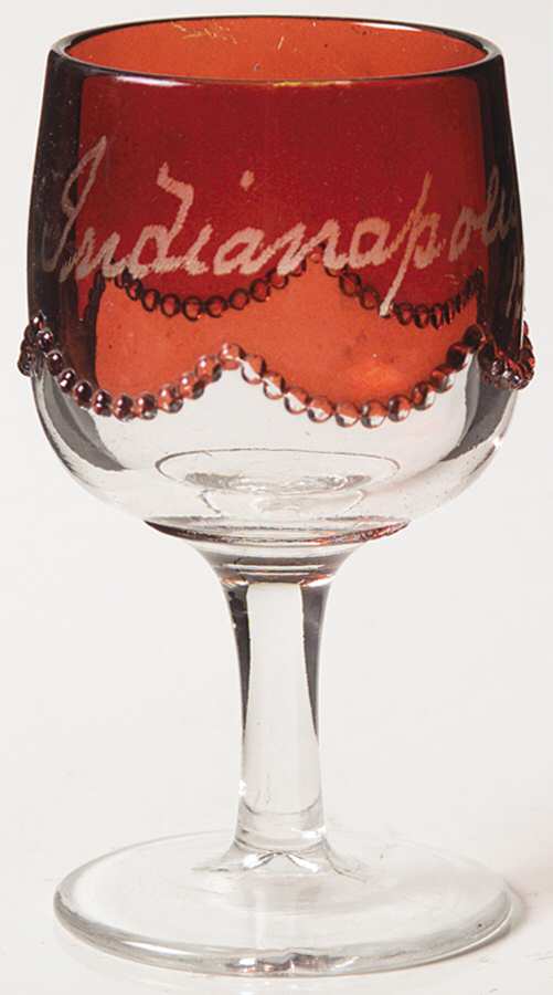 Beaded Swag Ruby Flash Wine Glass by Heisey-1