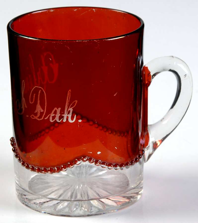 Beaded Swag Ruby Flash Mug by Heisey-1
