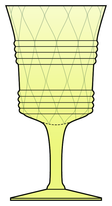 Circle Pair Yellow Water Goblet by Heisey-1