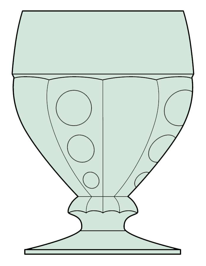 Old Sandwich Zircon Green Water Goblet by Heisey-1