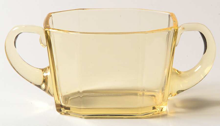 Octagon Yellow Open Sugar by Heisey-1