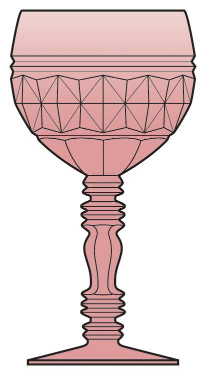 Sweet Ad O Line Pink Water Goblet by Heisey-1