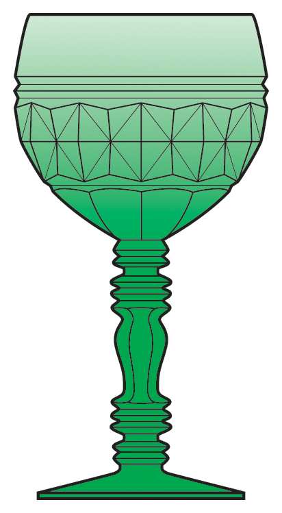 Sweet Ad O Line Green Water Goblet by Heisey-1