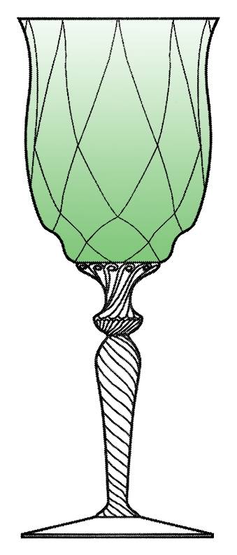 Creole (Green Bowl) Water Goblet by Heisey-1