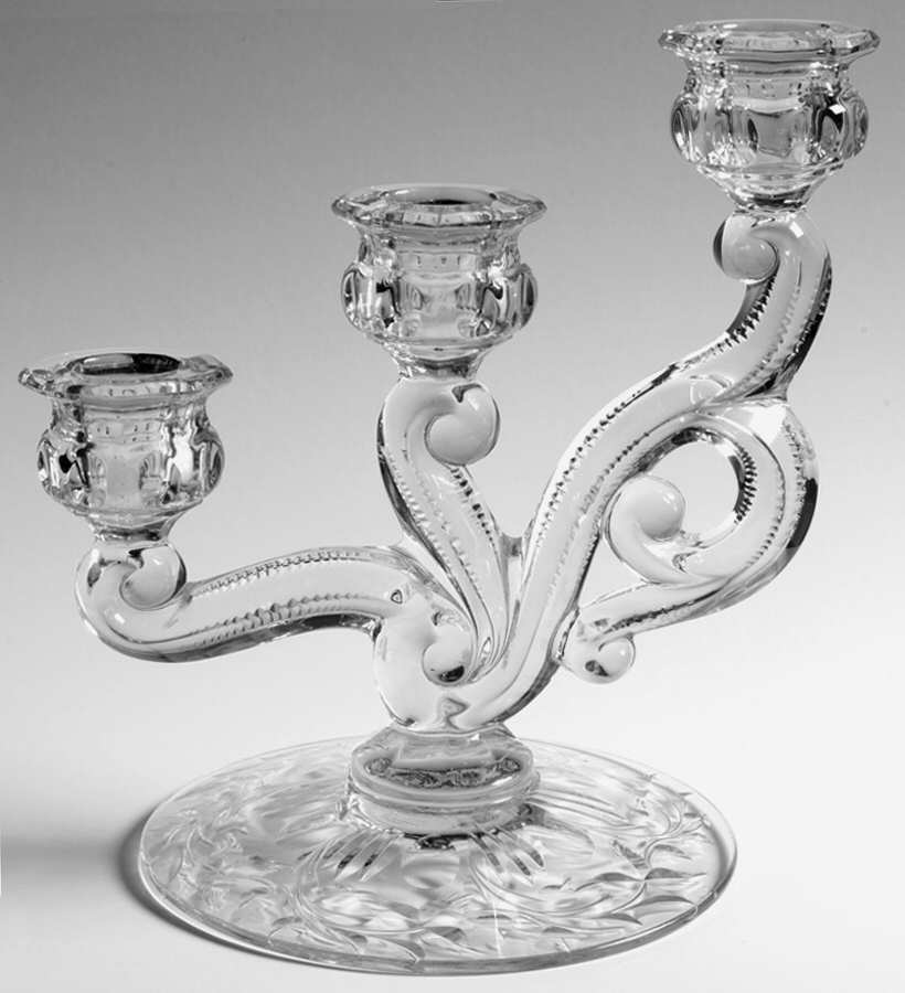 Edwardian 3 Light Candlestick by Heisey-1