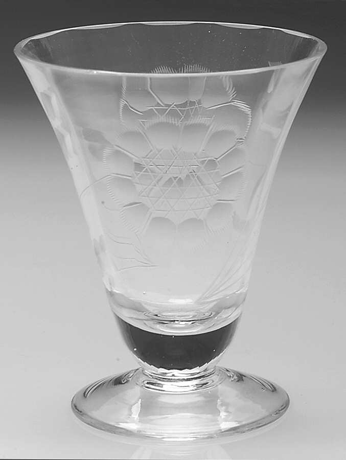 Cornflower (Smooth Stem, Optic) Juice Glass by W J Hughes-1