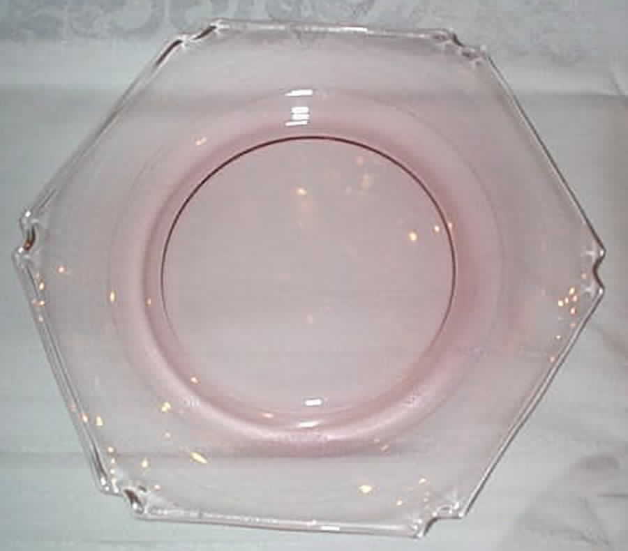Hexagon Six Pink (Non Optic) Dinner Plate by Heisey-1