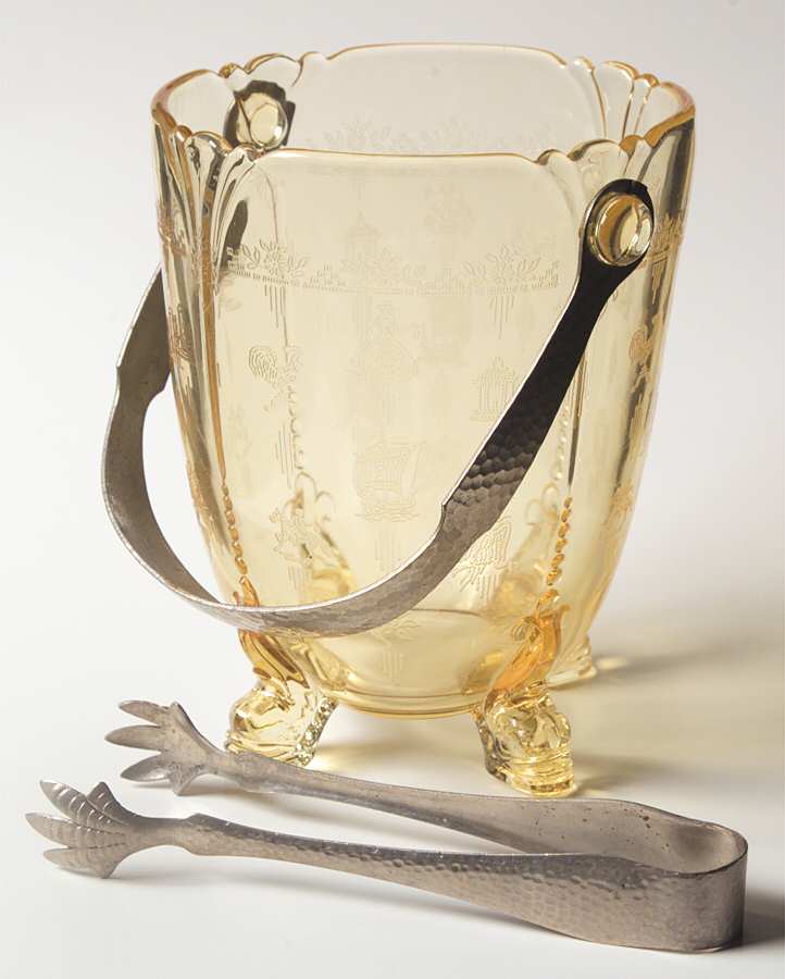 Lafayette Sahara Yellow Ice Bucket by Heisey-1
