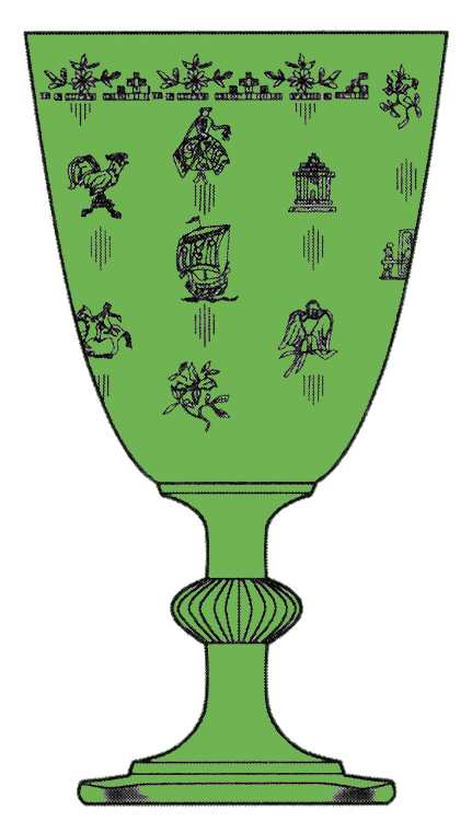 Lafayette Moongleam Green Water Goblet by Heisey-1