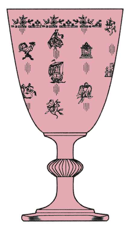 Lafayette Flamingo Pink Water Goblet by Heisey-1