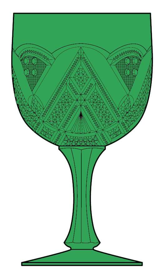 Fancy Loop Emerald Green Water Goblet by Heisey-1
