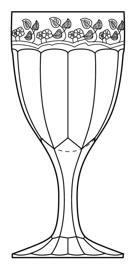 Rosette Band Water Goblet by Heisey-1