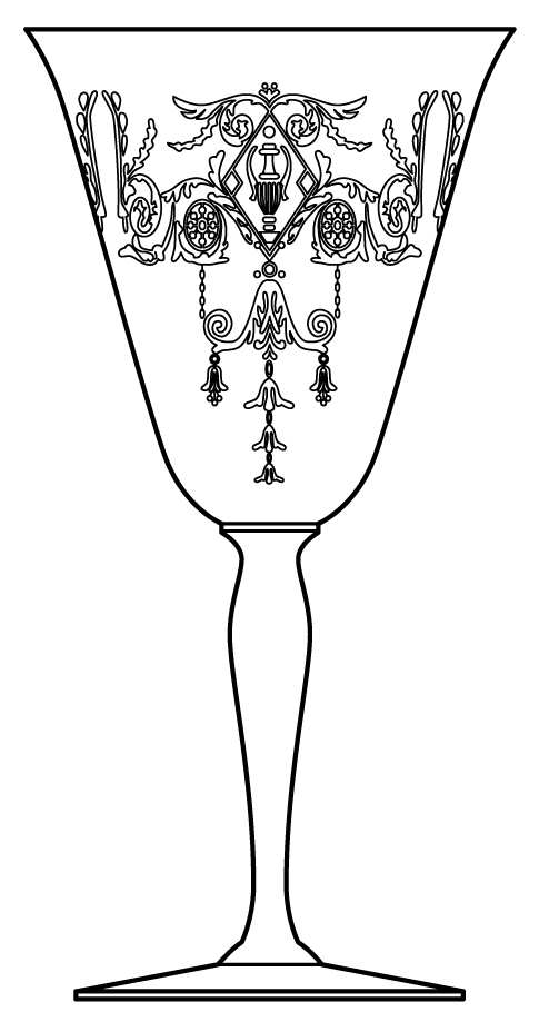 Classic (Stem 3336, Etch) Water Goblet by Heisey-1