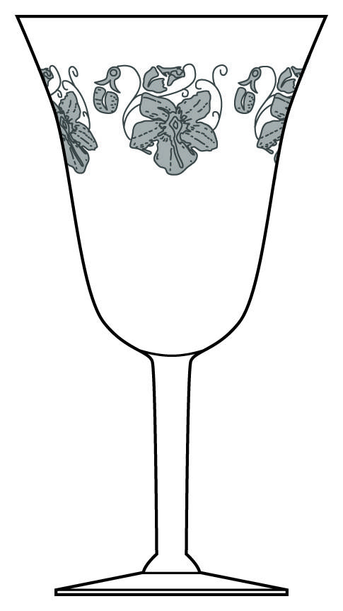 Violets Water Goblet by Heisey-1