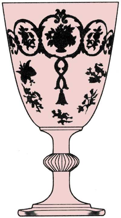 Formal Chintz Pink (Stem 3390) Water Goblet by Heisey-1