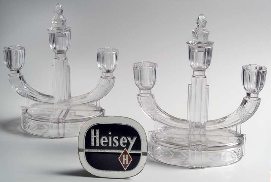 Empire Clear Candlestick Three Light W/Plug by Heisey-1