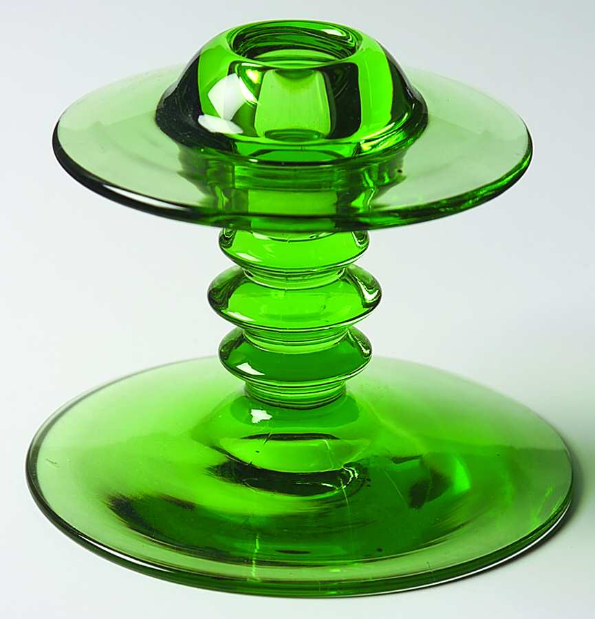 Mars Green 3" Single Light Candlestick by Heisey-1