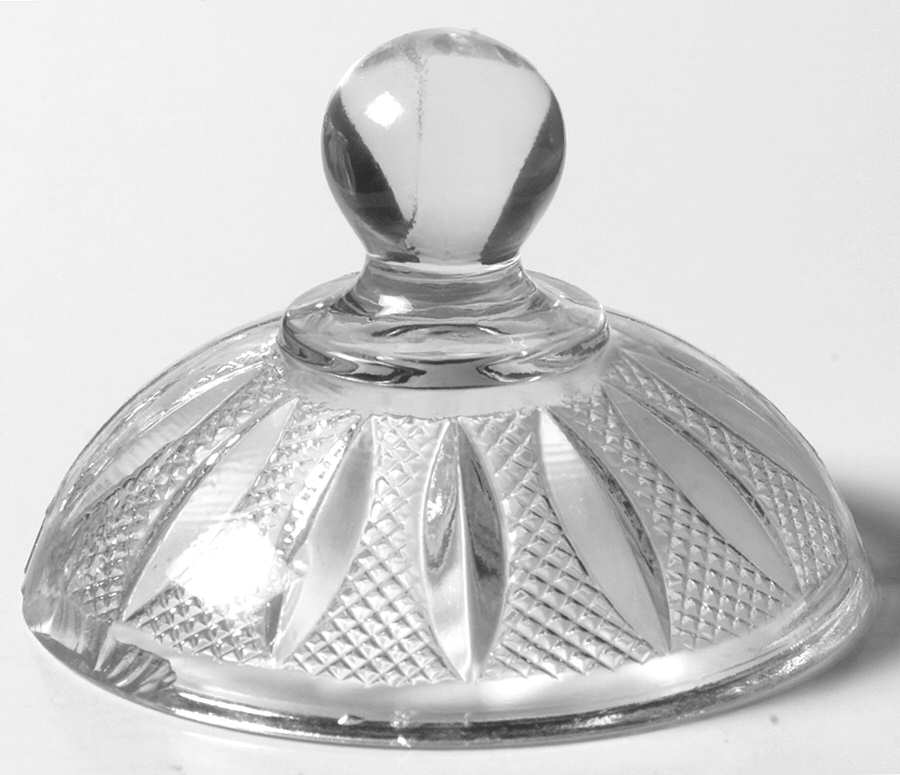 Pointed Oval in Diamond Point Clear Lid for Sugar Bowl by Heisey-1
