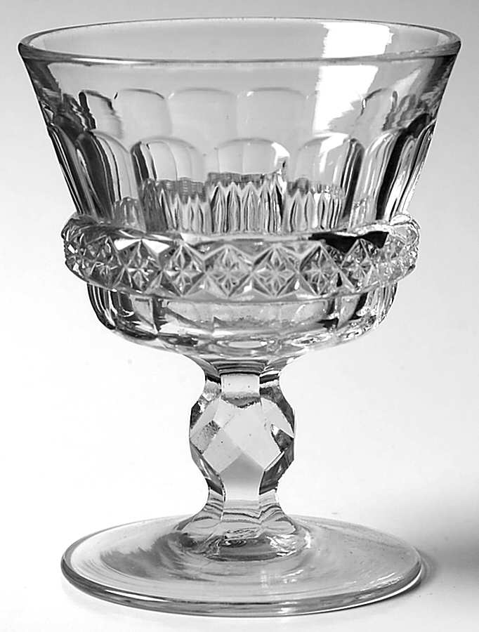 Diamond Band Clear Champagne/Tall Sherbet by Heisey-1