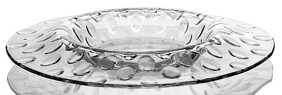 Raindrop Clear (Line 1205) 12" Rolled Edge Bowl by Heisey-1