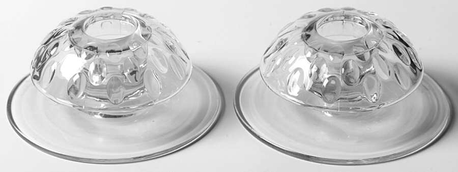Raindrop Clear (Line 1205) Candlestick Single Light Set of 2 by Heisey-1
