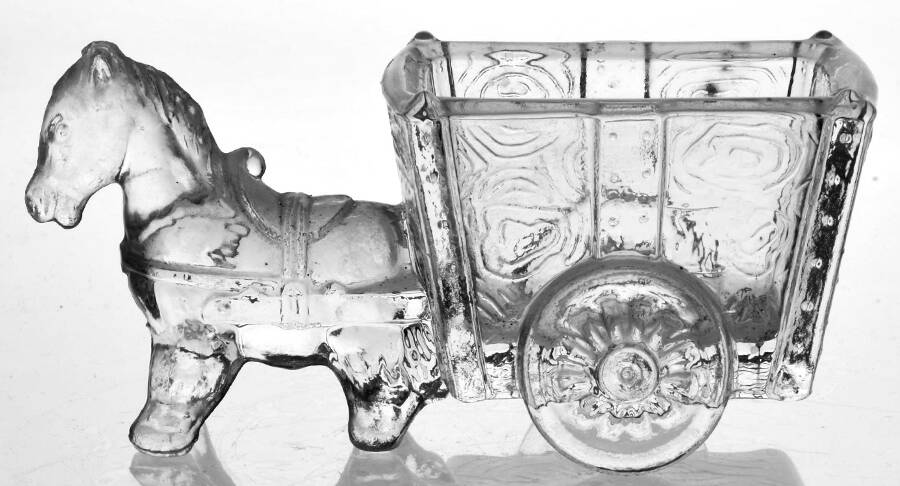 Animals & Figurines Small Horse with Cart by Haley Glass Co-1