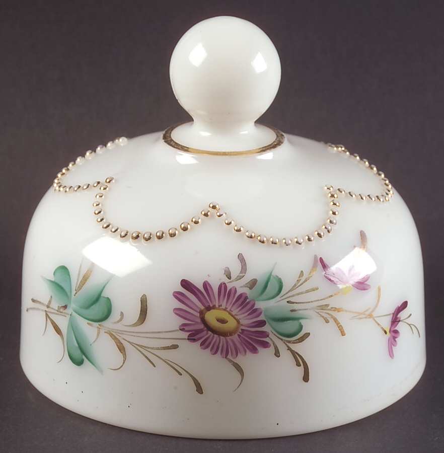 Beaded Swag Dec #2 Lid for Round Butter by Heisey-1