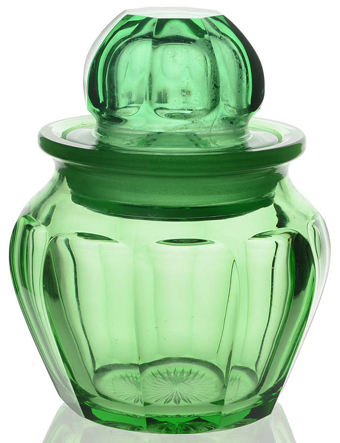 Flat Panel Green (Moongleam) 24 Oz Lavendar Jar & Lid by Heisey-1