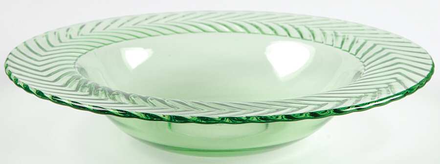 Herringbone Green (Moongleam) Rim Soup Bowl by Heisey-1