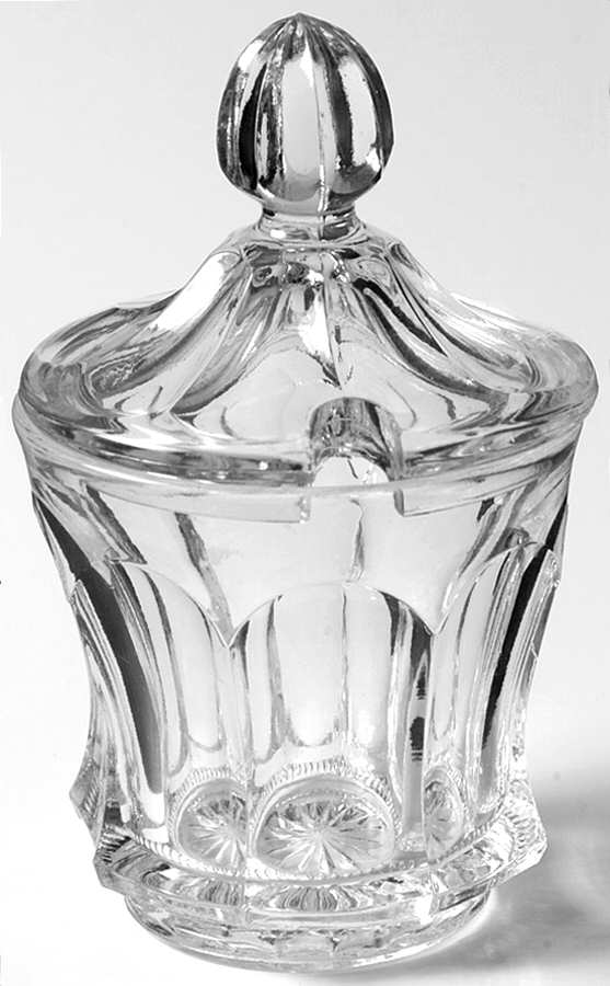 Colonial Panel Clear Mustard & Lid by Heisey-1
