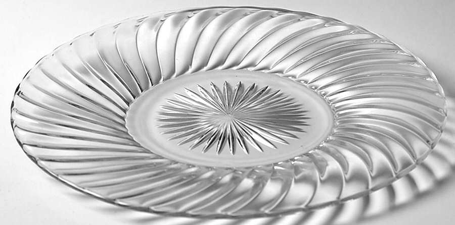 Swirl Clear (Marcel Wave) 7" Salad Plate by Heisey-1