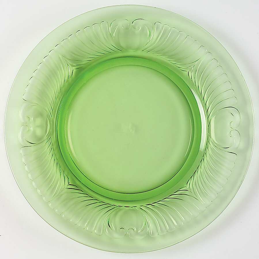 Heart and Drape Green (Moongleam) Luncheon Plate by Heisey-1