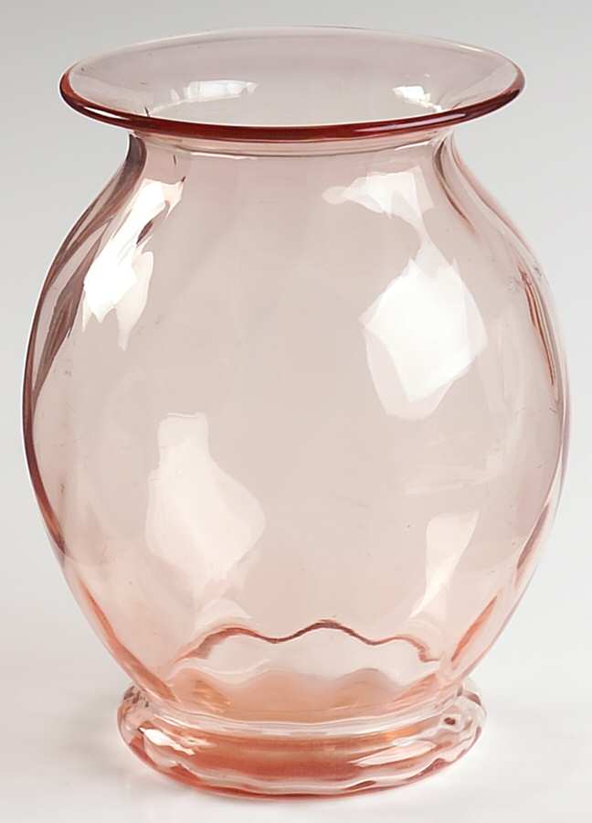 Elaine Pink (Flamingo) 7" Flower Vase by Heisey-1