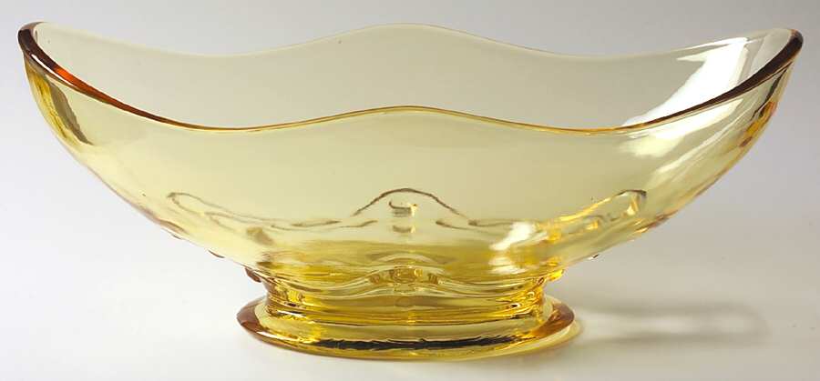 Pristine Yellow (Sahara) 12" Oval Bowl by Heisey-1